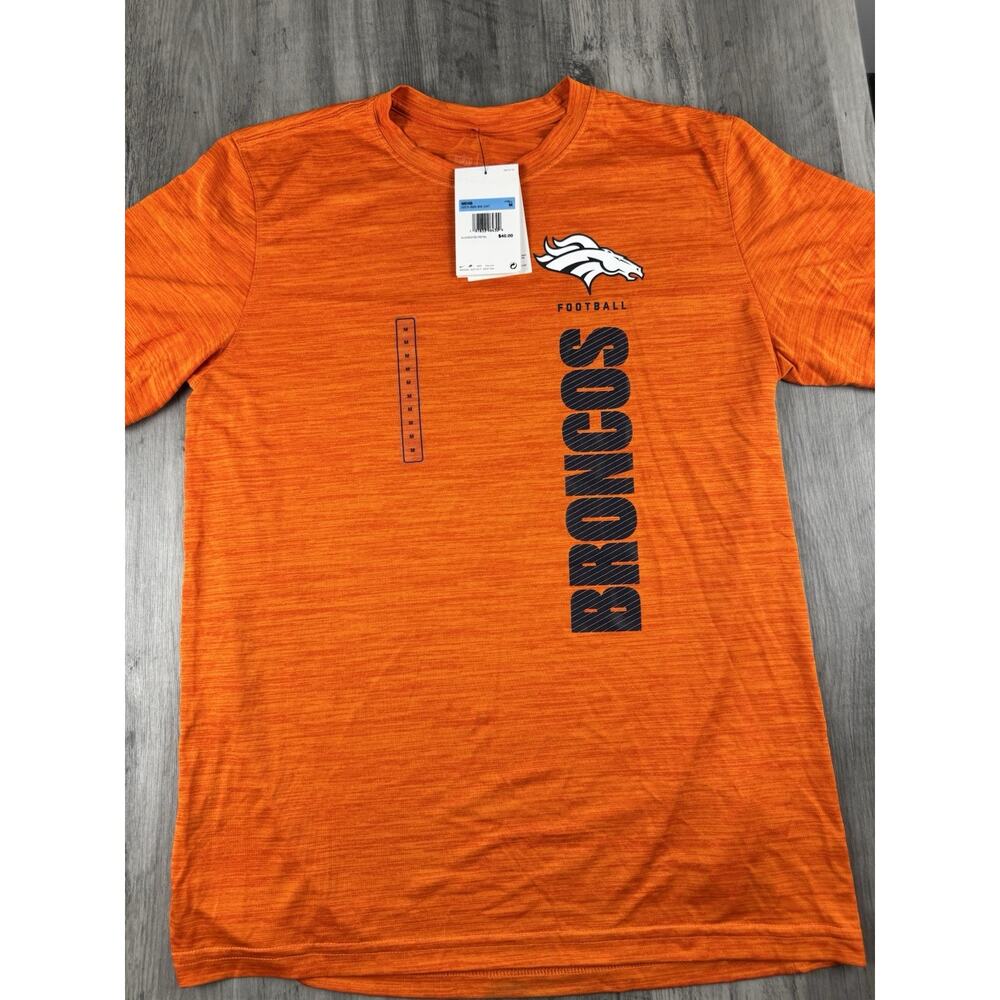 Broncos Men NFL Nike Orange Dri Fit Short Sleeve T Shirt Medium NWT